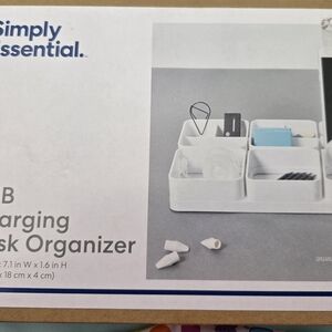 White Desk Organizer with Multiple Compartments